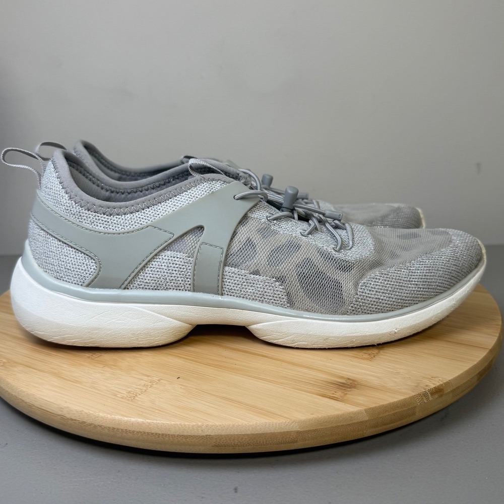 Vionic Amalia Walking Shoes Women's 9.5 Gray Leopard Bungee Casual Orthopedic